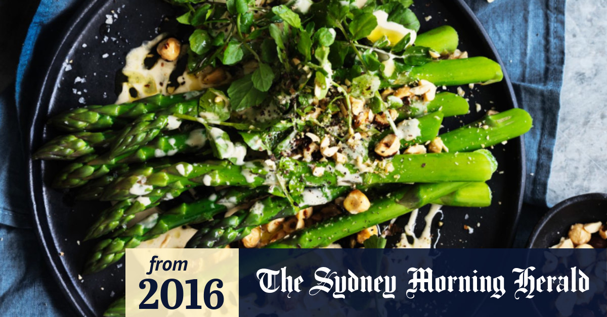 Neil Perry's asparagus and hazelnut salad, and beef chuck and pea pie